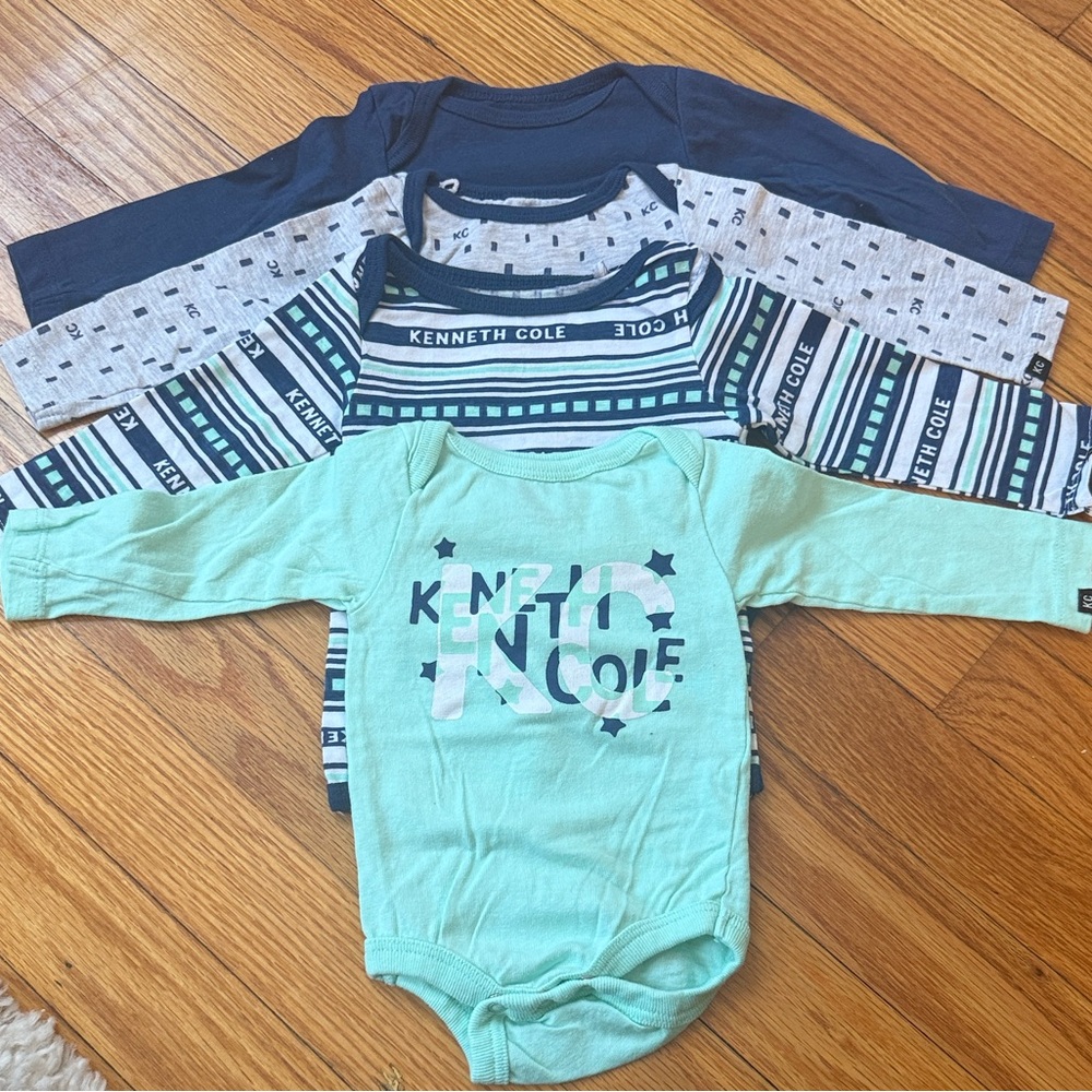 Kenneth Cole Kids Bodysuit Set - Navy and Mint
